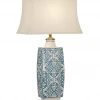 Wildwood Embroidered Bottle Lamp-Blue Table Lamps 2 Wildwood Embroidered Bottle Lamp-Blue Table Lamps