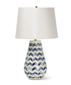 Coastal Living Cassia Chevron Table Lamp (Blue)