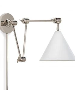 Coastal Living Zig-Zag Task Sconce (Polished Nickel And White)