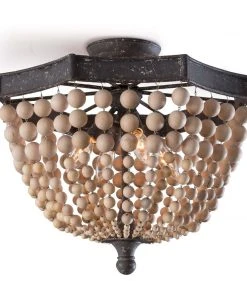 Southern Living Wood Beaded Semi Flush Mount All Lighting