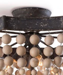 Southern Living Wood Beaded Semi Flush Mount All Lighting
