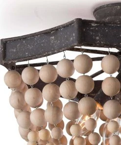 Southern Living Wood Beaded Semi Flush Mount All Lighting