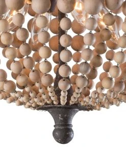 Southern Living Wood Beaded Semi Flush Mount All Lighting