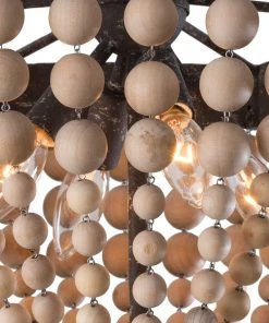 Southern Living Wood Beaded Semi Flush Mount All Lighting