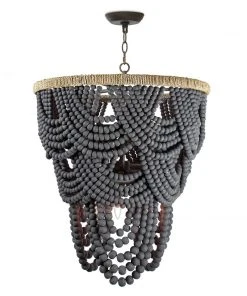 Southern Living Lorelei Wood Bead Chandelier All Lighting