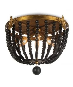 Southern Living Fabian Wood Bead Flush Mount