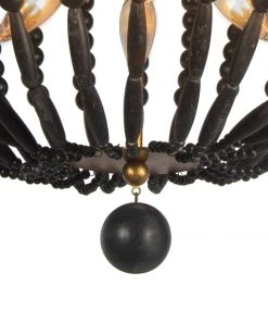 Southern Living Fabian Wood Bead Flush Mount