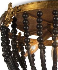 Southern Living Fabian Wood Bead Flush Mount