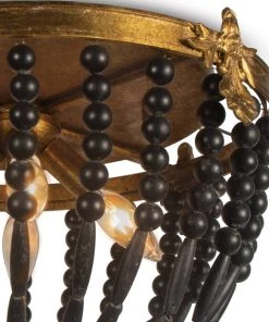 Southern Living Fabian Wood Bead Flush Mount