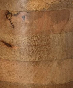 Table Lamps Jamie Young Amphora Table Lamp In Natural Wood With Medium Drum Shade In Stone Linen