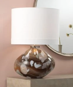 Jamie Young Artist Table Lamp In Espresso & Petal Glass
