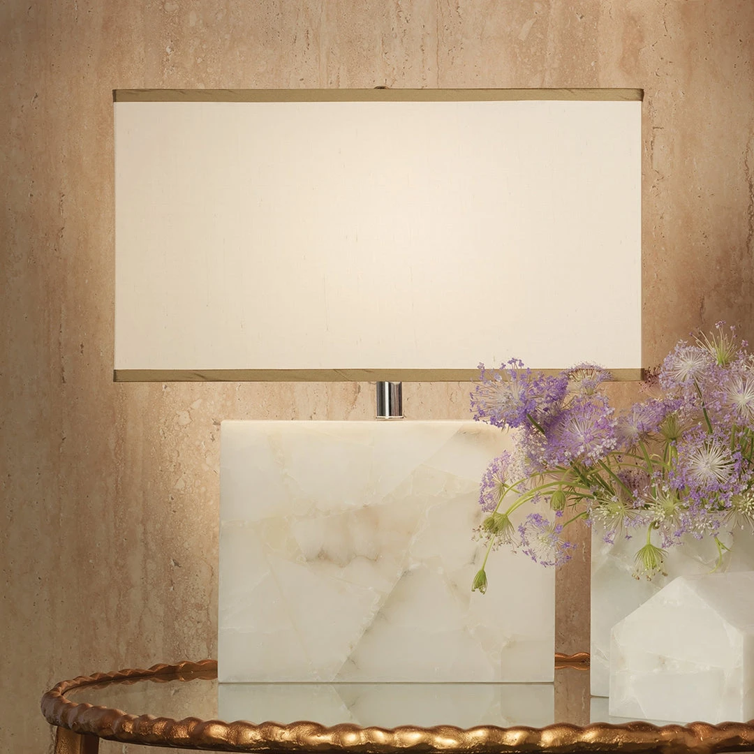 Table Lamps Jamie Young Borealis Table Lamp, Large In Alabaster With Large Rectangle Shade In Stone Linen 5 Table Lamps Jamie Young Borealis Table Lamp, Large In Alabaster With Large Rectangle Shade In Stone Linen