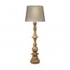 Floor Lamps Jamie Young Budapest Floor Lamp In Natural Wood With Extra Large Open Cone Shade In Natural Linen