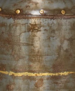 Jamie Young Caisson Table Lamp, Extra Large In Gun Metal With Large Drum Shade In Natural Burlap