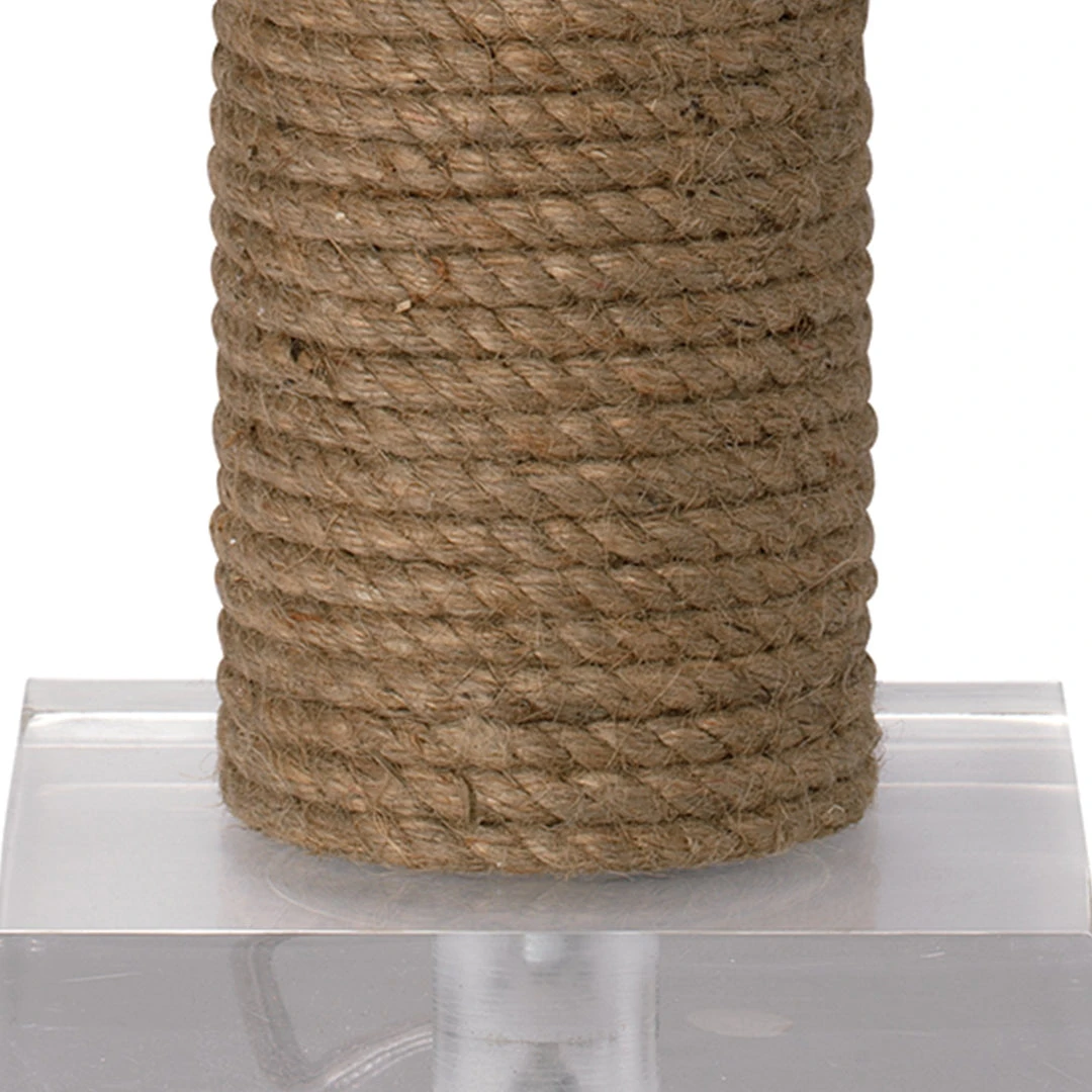 Jamie Young Cylinder Rope Table Lamp In Jute With Medium Drum Shade In White Linen With Natural Burlap Trim 4 Jamie Young Cylinder Rope Table Lamp In Jute With Medium Drum Shade In White Linen With Natural Burlap Trim