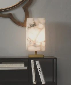 Table Lamps Jamie Young Ghost Axis Table Lamp In Alabaster & Antique Brass