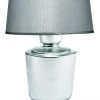 Jamie Young Lafitte Table Lamp, Large In Mercury Glass With Large Open Cone Shade In Silver Hemp