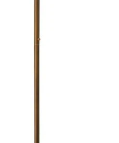 Jamie Young Pisa Swing Arm Floor Lamp In White Lacquer & Antique Brass Metal Floor Lamps