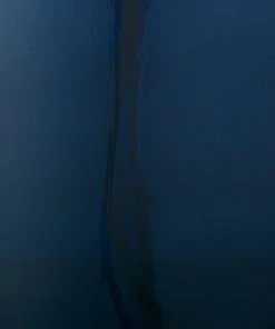 Jamie Young Plum Jar Table Lamp, Extra Large In Navy Blue Glass With Large Drum Shade In Natural Burlap Table Lamps