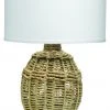 Table Lamps Jamie Young Jute Urn Table Lamp, Small In Rope With Medium Drum Shade In White Linen 2 Table Lamps Jamie Young Jute Urn Table Lamp, Small In Rope With Medium Drum Shade In White Linen