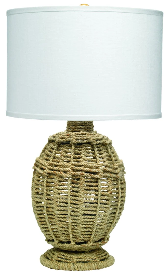 Table Lamps Jamie Young Jute Urn Table Lamp, Small In Rope With Medium Drum Shade In White Linen 3 Table Lamps Jamie Young Jute Urn Table Lamp, Small In Rope With Medium Drum Shade In White Linen