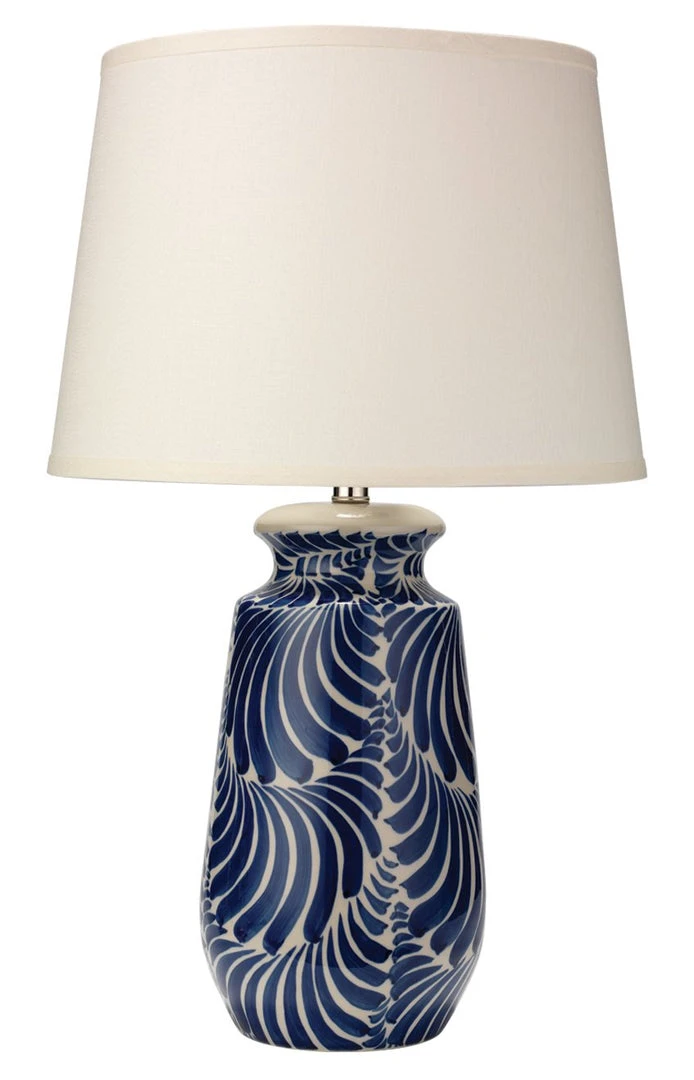 Jamie Young Santa Barbara Table Lamp In Blue And White Ceramic With Classic Open Cone Shade In Sea Salt Linen Table Lamps 3 Jamie Young Santa Barbara Table Lamp In Blue And White Ceramic With Classic Open Cone Shade In Sea Salt Linen Table Lamps