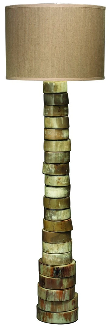 Jamie Young Stacked Horn Floor Lamp In Horn With Large Drum Shade In Elephant Hemp Floor Lamps 3 Jamie Young Stacked Horn Floor Lamp In Horn With Large Drum Shade In Elephant Hemp Floor Lamps