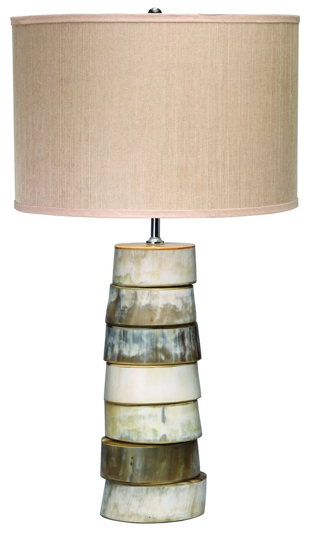 Jamie Young Stacked Horn Table Lamp In Horn With Medium Drum Shade In Elephant Hemp Table Lamps 3 Jamie Young Stacked Horn Table Lamp In Horn With Medium Drum Shade In Elephant Hemp Table Lamps