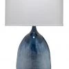 Jamie Young Twilight Table Lamp In Blue Ombre Enameled Metal With Drum Shade In White Linen Table Lamps 1 Jamie Young Twilight Table Lamp In Blue Ombre Enameled Metal With Drum Shade In White Linen Table Lamps