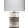 Jamie Young Winslow Table Lamp In White, Light Grey & Dark Grey Hide