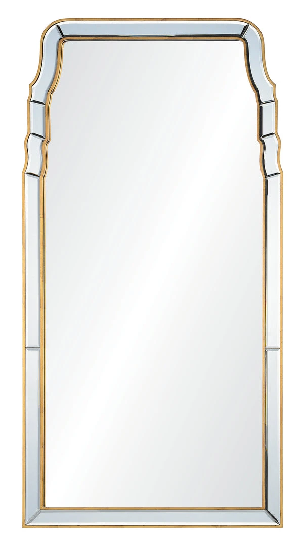 DECOR Mirror Home Distressed Gold Leaf Queen Anne Mirror 3 DECOR Mirror Home Distressed Gold Leaf Queen Anne Mirror