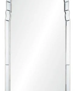 DECOR Mirror Home Distressed Silver Leaf Queen Anne Mirror