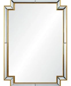 Mirror Home Distressed Gold Leaf Mirror Framed Mirror
