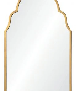 DECOR Mirror Home Antiqued Gold Leaf Iron Arch Mirror