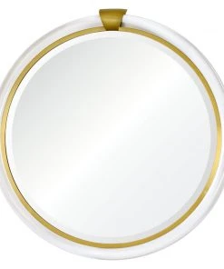 Mirror Home Acrylic & Brass Round Mirror