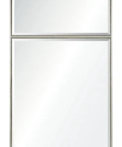 Mirror Home Distressed Silver Leaf Trumeau Mirror DECOR