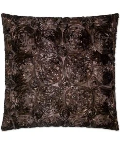 DECOR D.V. Kap Silk Roses Brown Throw Pillow