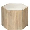 Jamie Young Medium Argan Hexagon Table In Natural Wood & White Marble LIVING ROOM