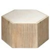 LIVING ROOM Jamie Young Small Argan Hexagon Table In Natural Wood & White Marble 1 LIVING ROOM Jamie Young Small Argan Hexagon Table In Natural Wood & White Marble