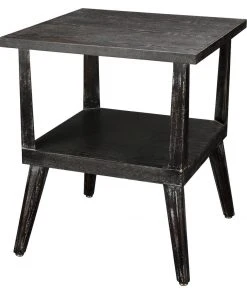 Jamie Young Arlo Side Table In Dark Grey Wood Side & End Tables