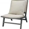 Jamie Young Baldwin Chair In Off White Linen & Dark Wood