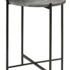 Jamie Young Domain Side Table In Black Textured Marble & Black Iron Side & End Tables