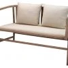 Jamie Young Grayson Settee In Off White Linen & Grey Washed Wood LIVING ROOM
