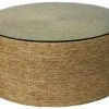 LIVING ROOM Jamie Young Harbor Coffee Table In Natural Seagrass With Tempered Glass Top