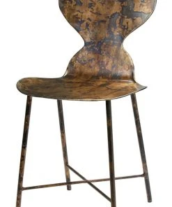 Jamie Young McCallan Metal Chair In Acid Washed Metal LIVING ROOM