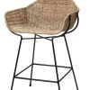 Jamie Young Nusa Counter Stool In Natural Rattan & Black Steel 2 Jamie Young Nusa Counter Stool In Natural Rattan & Black Steel