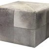 LIVING ROOM Jamie Young Large Ottoman In Grey Hide 1 LIVING ROOM Jamie Young Large Ottoman In Grey Hide