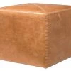 Jamie Young Large Ottoman In Buff Leather