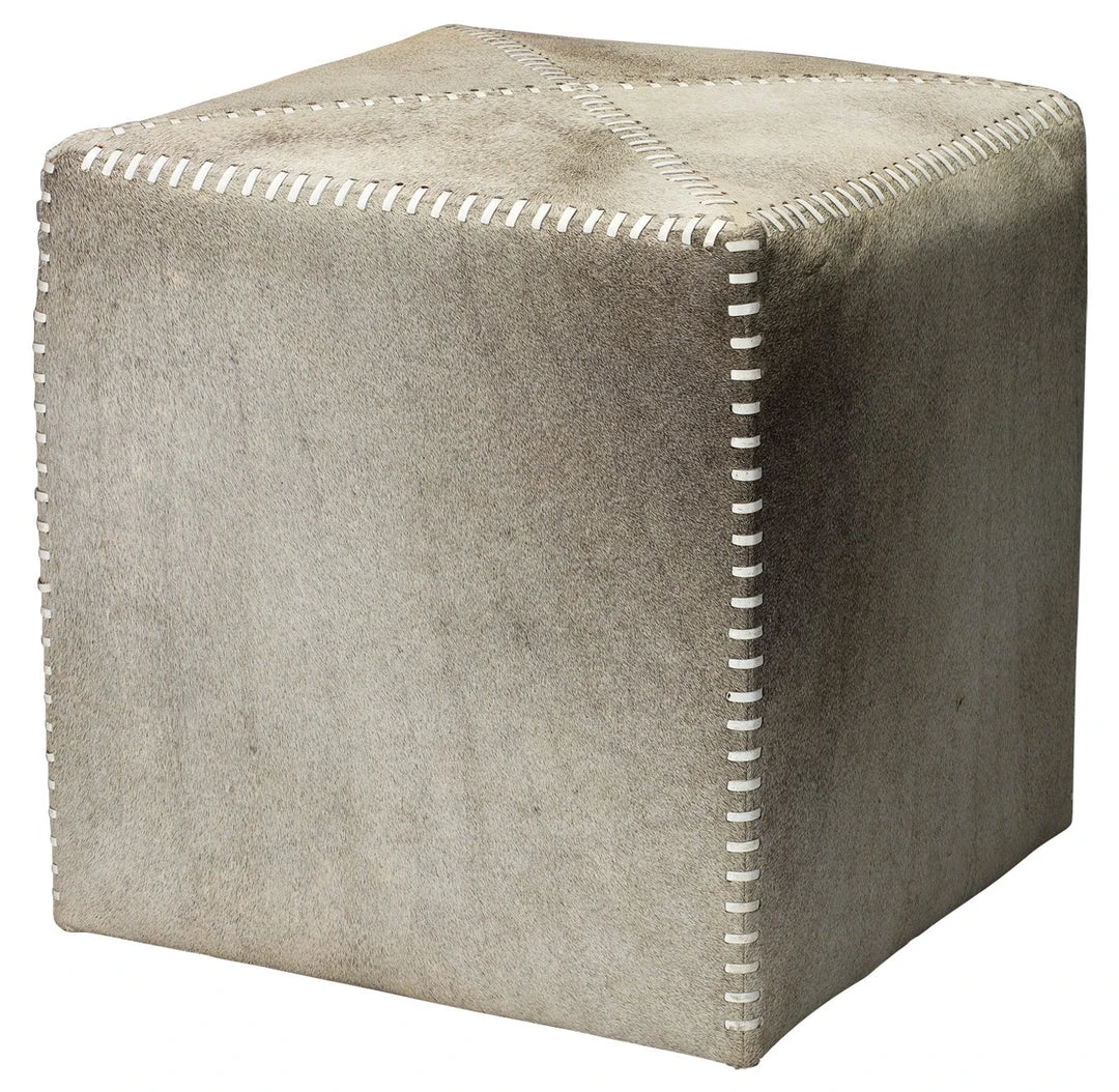 Jamie Young Small Ottoman In Grey Hide LIVING ROOM 3 Jamie Young Small Ottoman In Grey Hide LIVING ROOM