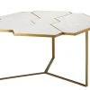Jamie Young Perennial Coffee Table In White Marble & Brass Metal LIVING ROOM